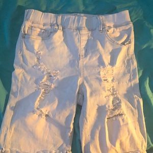 I am currently selling these ripped jean shorts, perfect for the summertime .